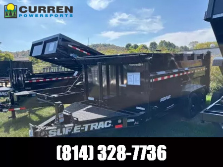 New 2026 Sure-Trac STBTL48214-BP-154 Dump Trailer * 7x14 15.4K * LOW PROFILE * TELESCOPIC * 4FT SIDES *