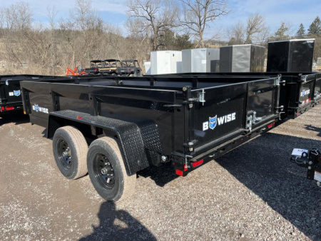 New 2025 BWISE DT712LP-LE-10 Dump Trailer * 7X12 10K * LOW PROFILE * COMBO GATE * RAMPS *