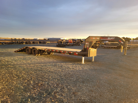 New 2026 Buckshot 102"X34' Gooseneck Hydraulic Dovetail Trailer