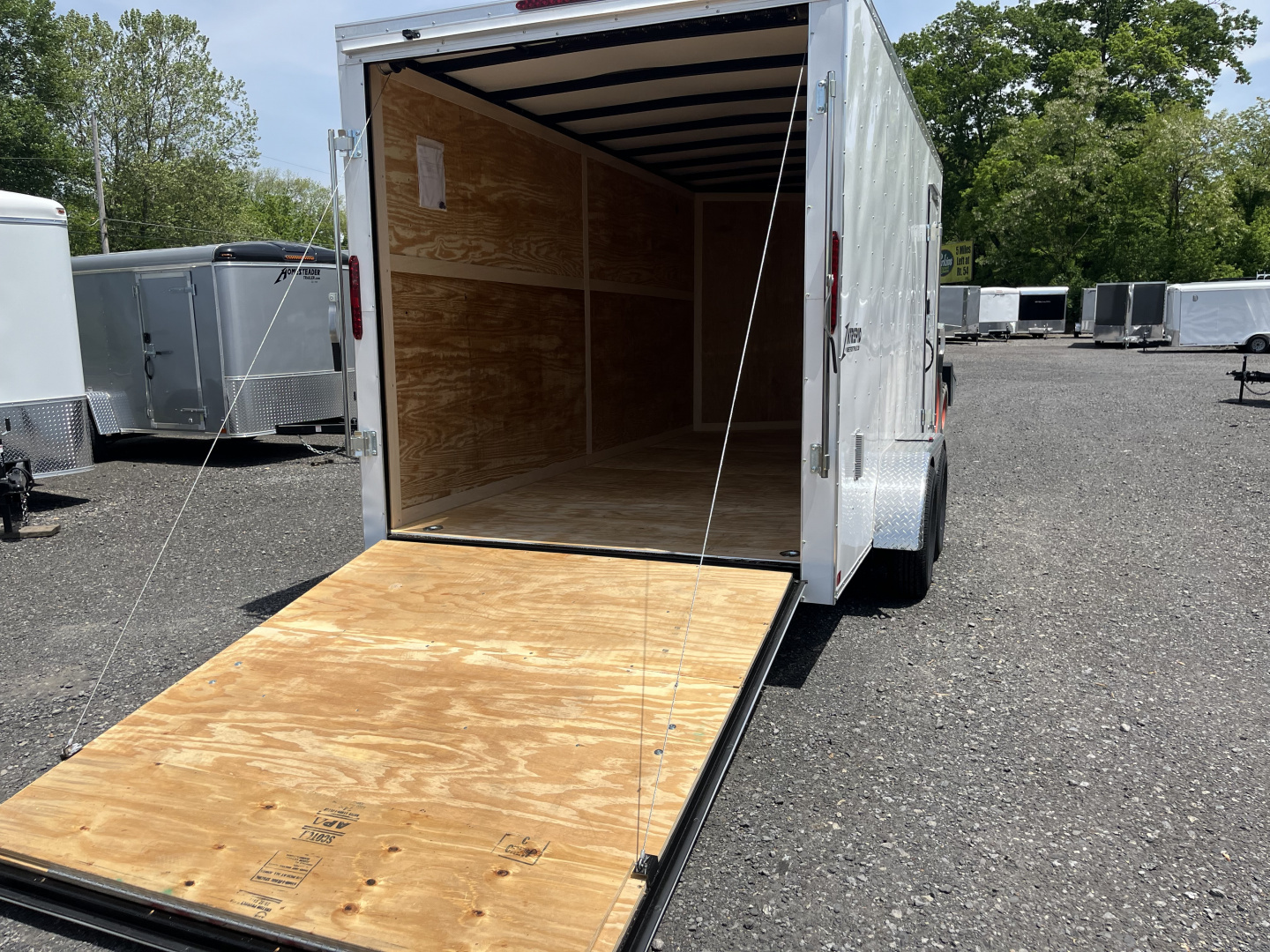 New 2025 Homesteader 7x16IT V-Nose - 7' Interior - WHITE - Ramp Door