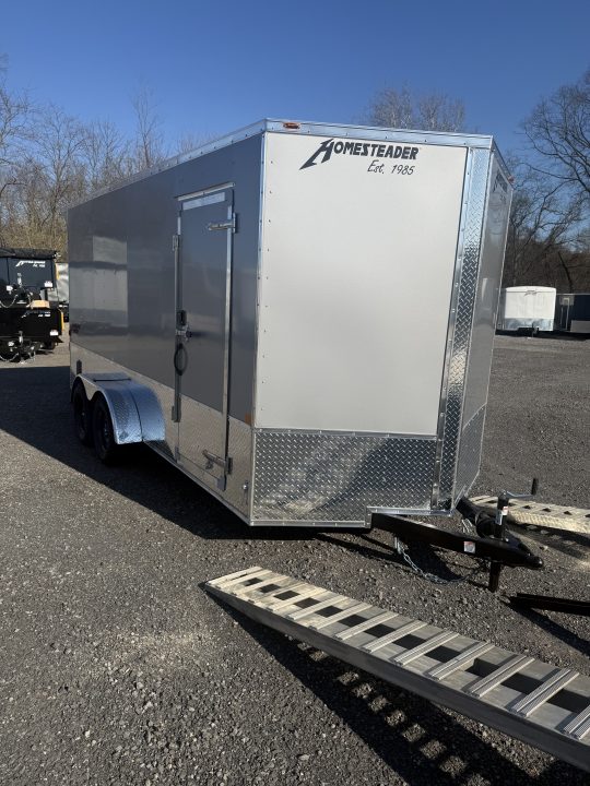 New 2026 Homesteader 7x16IT V-Nose - 7' Interior - SILVER - OHV PKG. ATV/UTV TRAILER