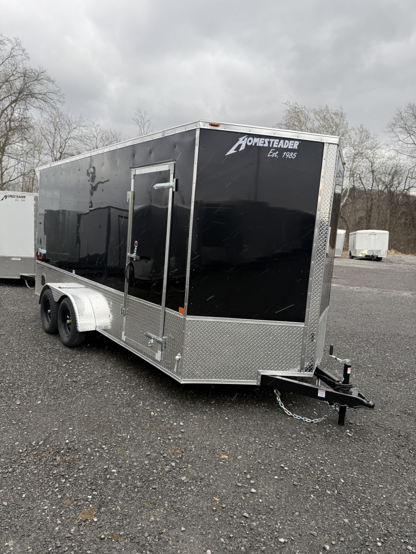 New 2026 Homesteader 7x16IT V-Nose - 7' Interior - BLACK - OHV PKG.