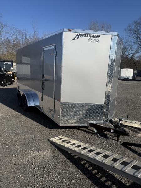 New 2026 Homesteader 7x16IT V-Nose - 7' Interior - SILVER - OHV PKG. ATV/UTV TRAILER