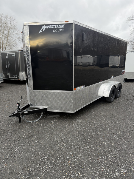 New 2026 Homesteader 7x16IT V-Nose - 7' Interior - BLACK - OHV PKG.