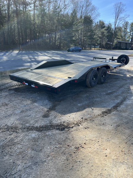 New 2026 Iron Bull ETB0220052 Slide In Ramps Car Hauler / 102" Wide x 20' Long ( 18' Flat, 2' Dovetail ) / Drive Over Fenders / Winch Plate / 2-5200# Electric Brake Axles / Spare Tire and Wheel / Tool Box in Tongue