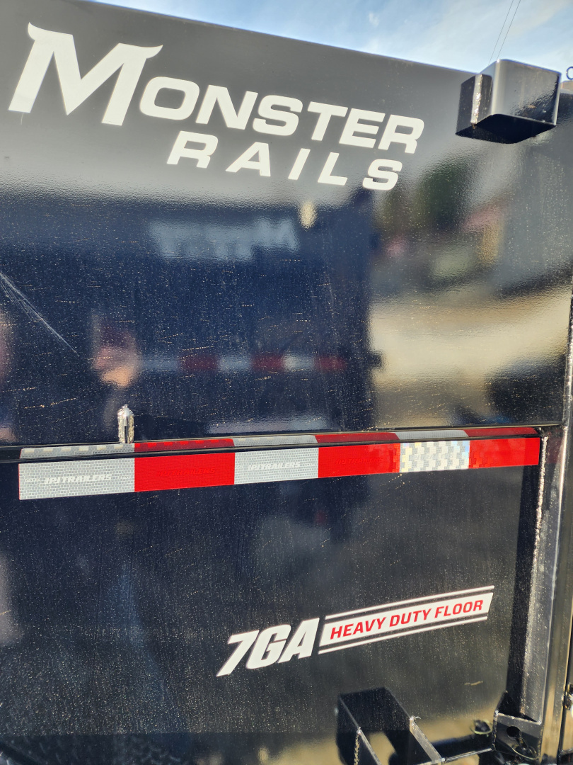 New 2026 PJ Trailers 7X14 DT1 15.4K Low Pro Telescopic Dump Trailer w/ 4' Sides