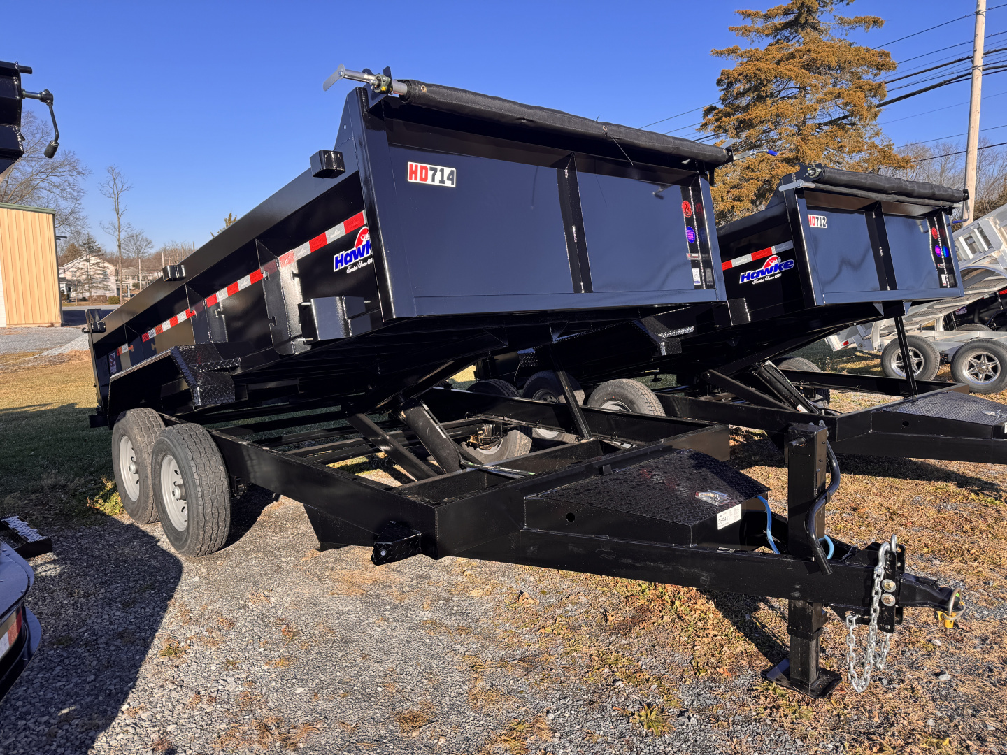 New 2026 Hawke Trailers FLPT-7K-7X14H Low Profile Dump Trailer FREE TARP KIT