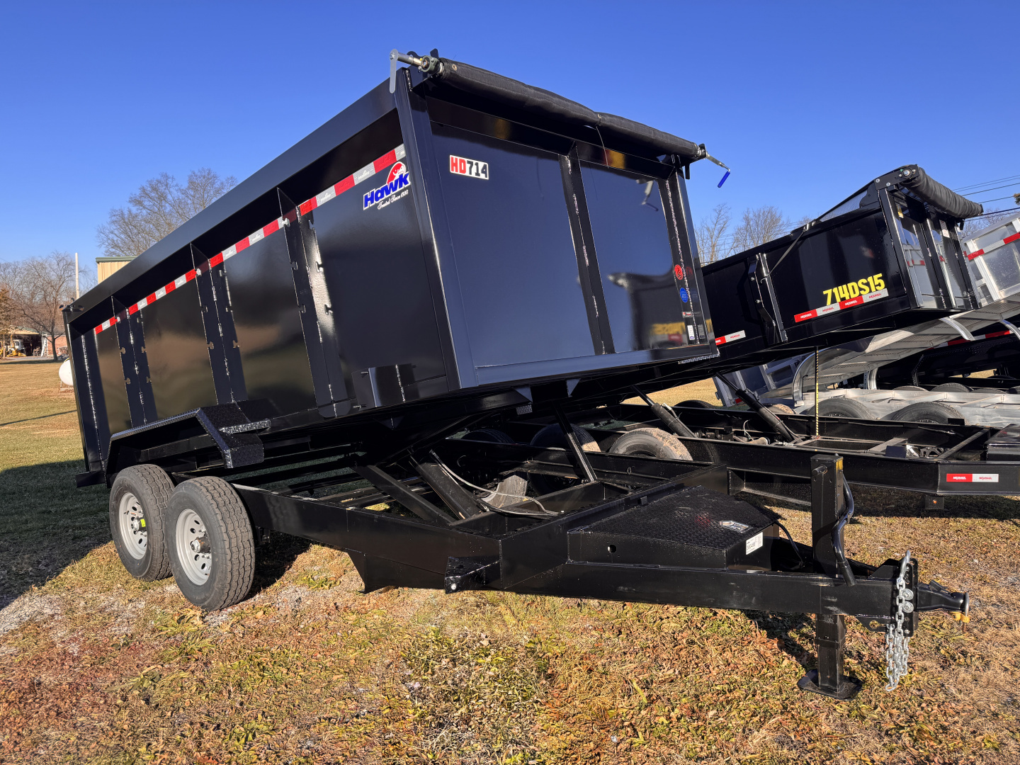New 2026 Hawke Trailers FLPT-7K-7X14H4 Low Profile Dump Trailer 4 FOOT HIGH SIDES FREE TARP KIT
