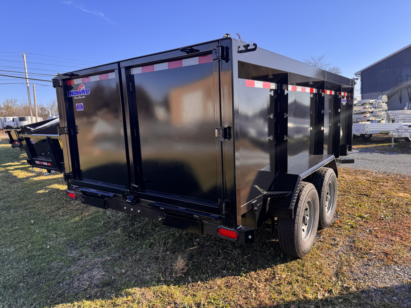 New 2026 Hawke Trailers FLPT-7K-7X14H4 Low Profile Dump Trailer 4 FOOT HIGH SIDES FREE TARP KIT
