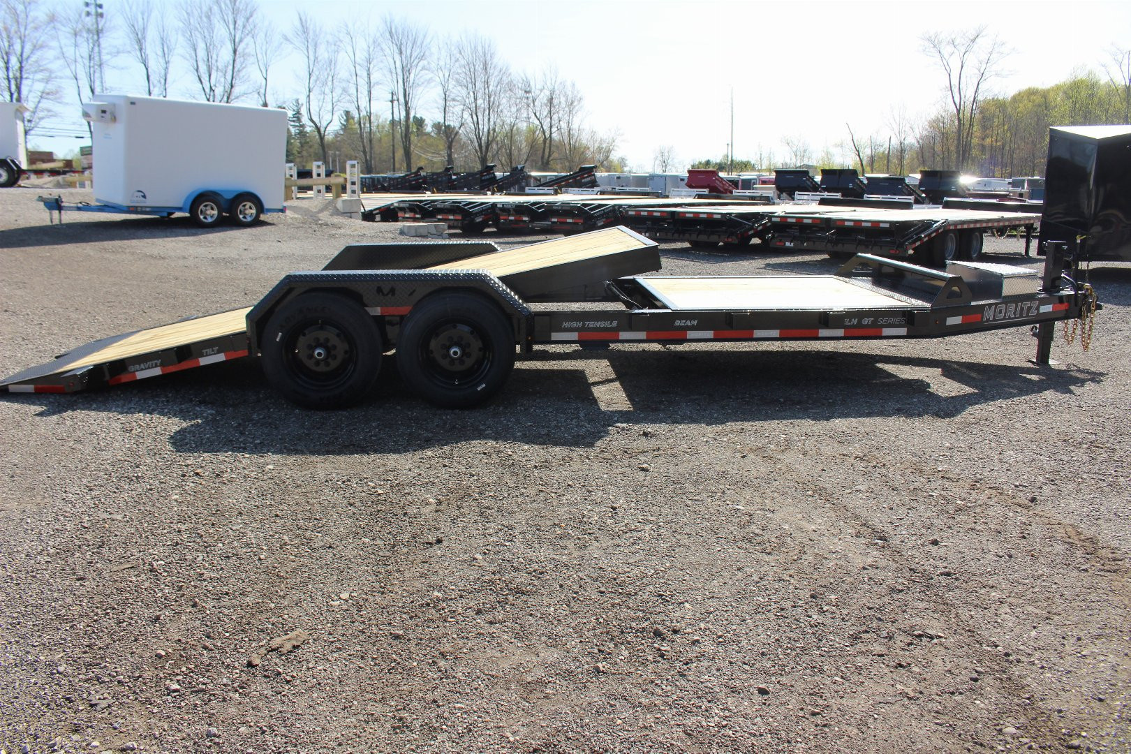 New 2026 Moritz 7' x 16' + 6' Low Pro - Gravity Tilt - Tilt Trailer - 16000# GVW