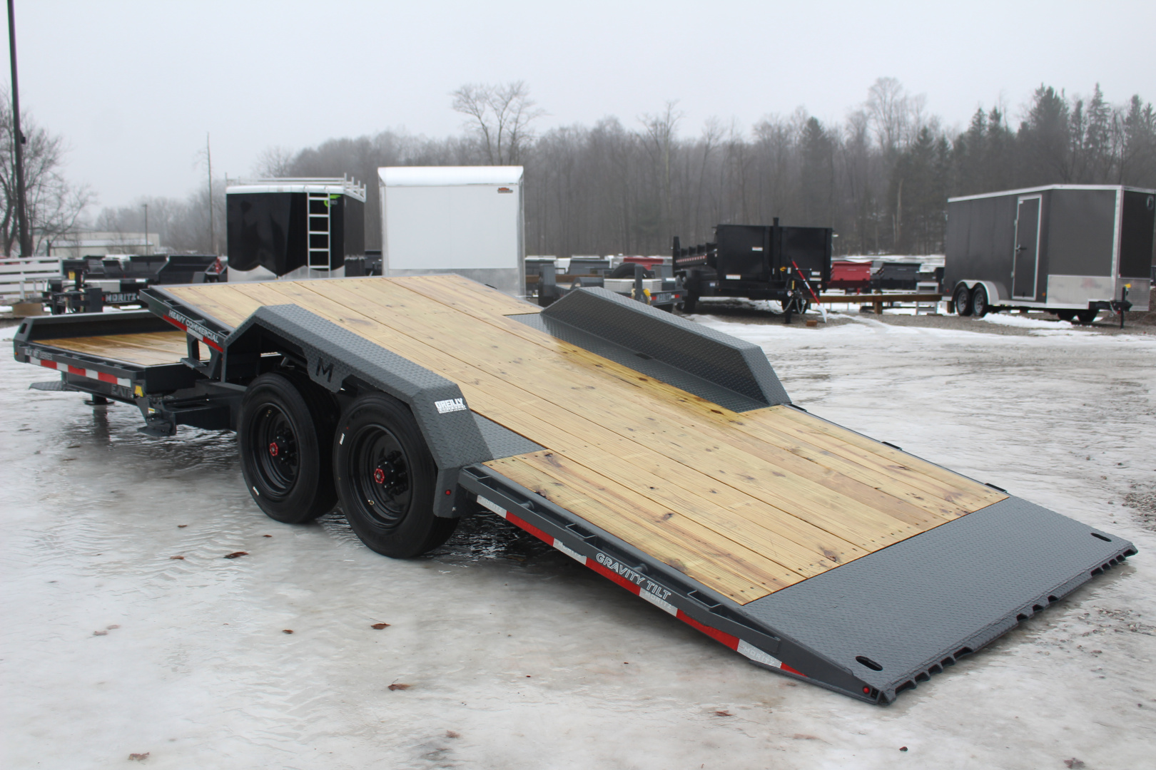 New 2026 Moritz 7' x 16' + 6' Low Pro - Gravity Tilt - Tilt Trailer - 22900# GVW