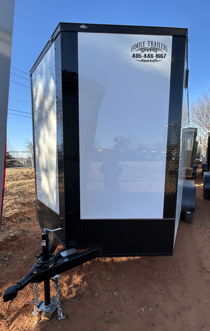 New 2026 Family Trailer 7x14 Tandem Axles Cargo / Enclosed Trailer-Screwless Exterior-Blackout Pkg-Rear Spoiler