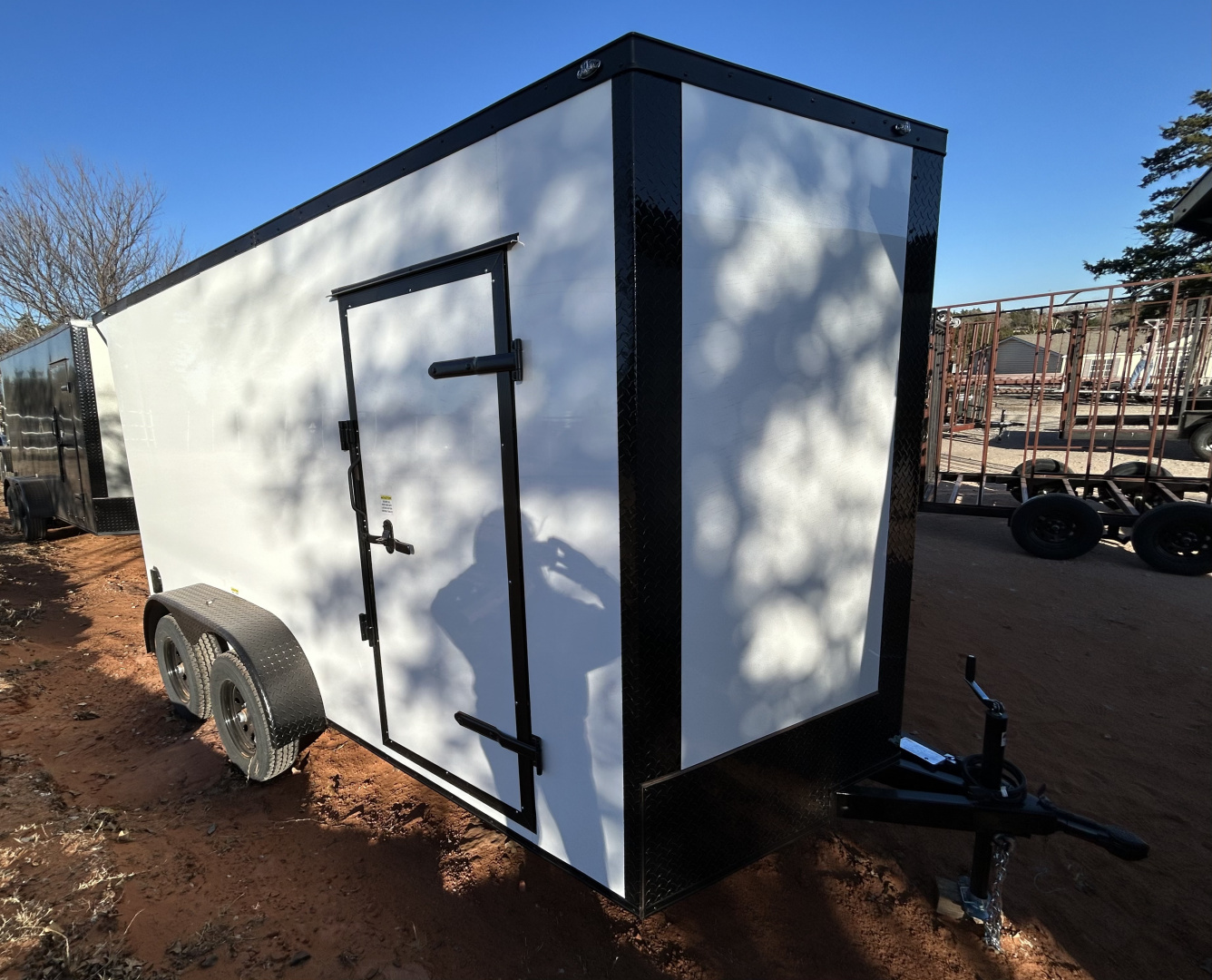 New 2026 Family Trailer 7x14 Tandem Axles Cargo / Enclosed Trailer-Screwless Exterior-Blackout Pkg-Rear Spoiler