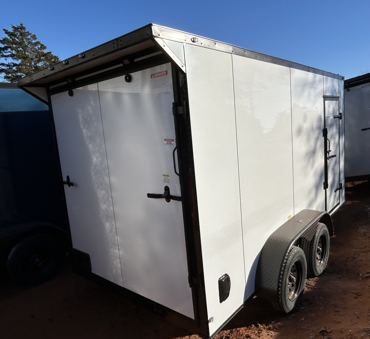 New 2026 Family Trailer 7x14 Tandem Axles Cargo / Enclosed Trailer-Screwless Exterior-Blackout Pkg-Rear Spoiler