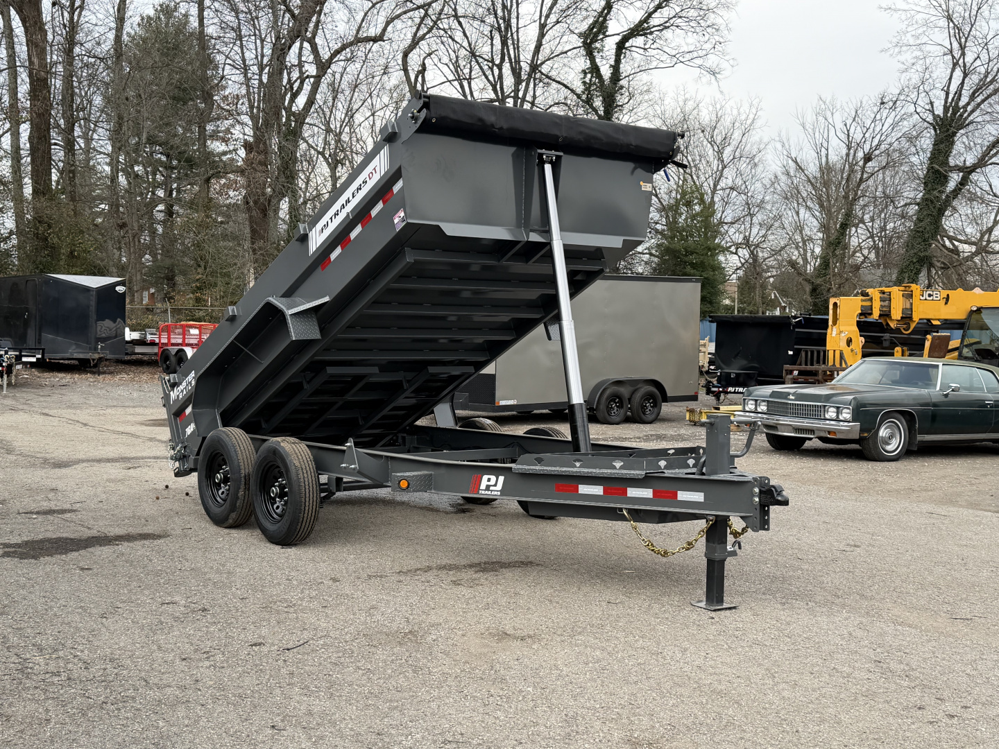 New 2026 PJ Trailers 83" x 14' Low-Pro Telescopic (DT1) 14K GVWR Dump Trailer