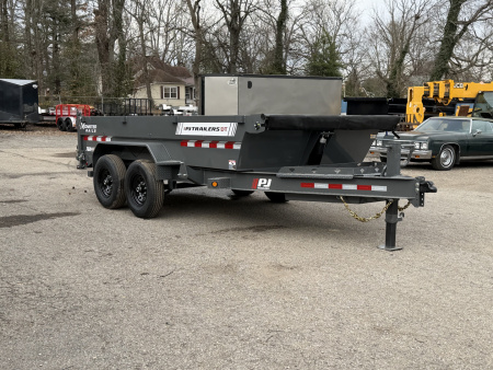 New 2026 PJ Trailers 83" x 14' Low-Pro Telescopic (DT1) 14K GVWR Dump Trailer