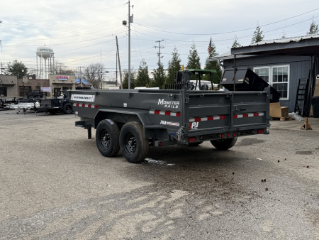 New 2026 PJ Trailers 83" x 14' Low-Pro Telescopic (DT1) 14K GVWR Dump Trailer