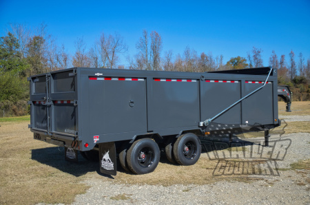 New 2025 NEW 102'' x 20' Dual Tandem 3 Stage Telescopic Gooseneck Dump Trlr w/ 48" High Sides