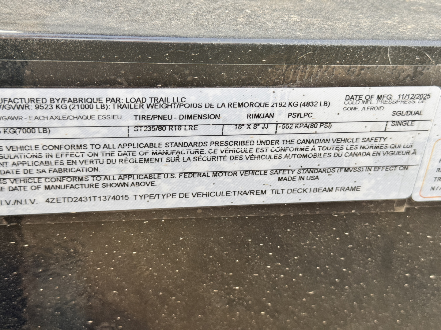 New 2026 Load Trail 7-HD24 Triple Axle Tilt Deck I-beam Equipment Hauler 21K GVWR