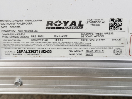 New 2026 Royal 6-12-1.5V Enclosed 3K GVWR