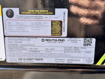 New 2026 Southland Trailers 7-14-4H Dump 7K Axles