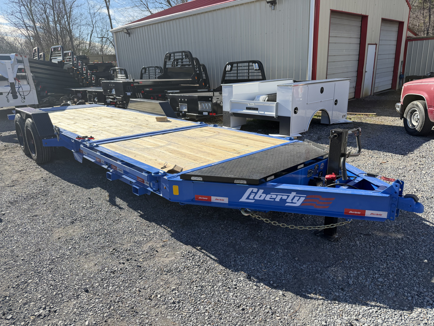 New 2026 Liberty LT Tilt Trailer 22’ FORK HOLDERS & TOOL BOX 8K AXLES 17.5K G.V.W.R.