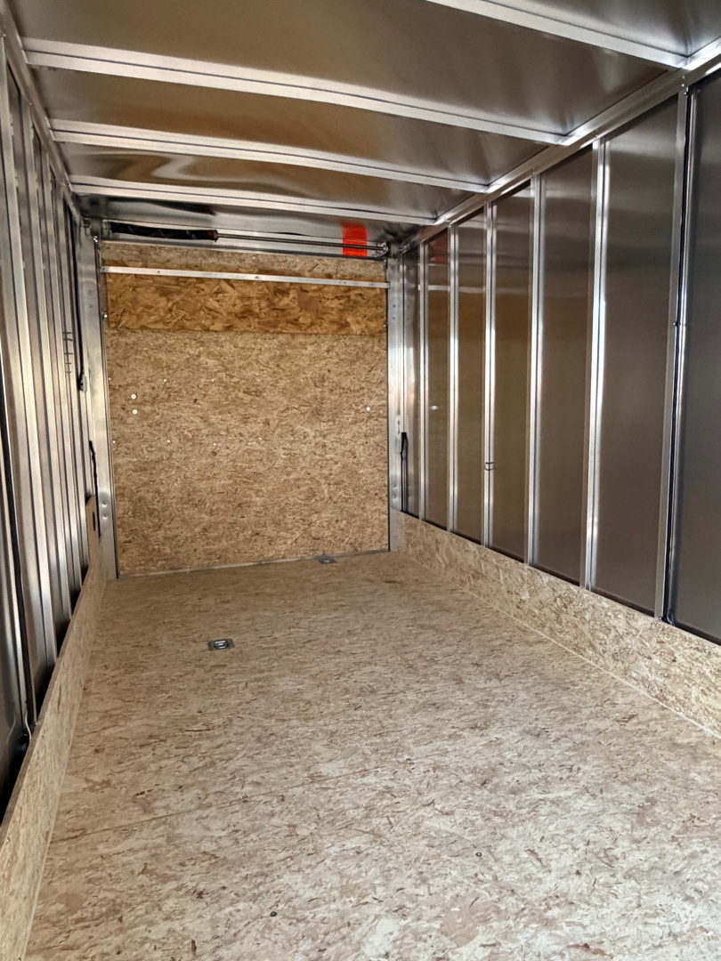 New 2026 7 X 23 Lightning Place Enclosed Snowmobile Trailer with 7ft Interior - Plain Model with Aluminum Rims