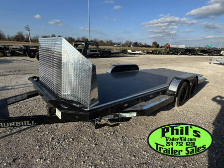 New Iron Bull 83X20 TILT TRAILER OPEN CAR HAULER STEEL DECK Equipment Trailer TILT TRAILER & ROCK SHIELD