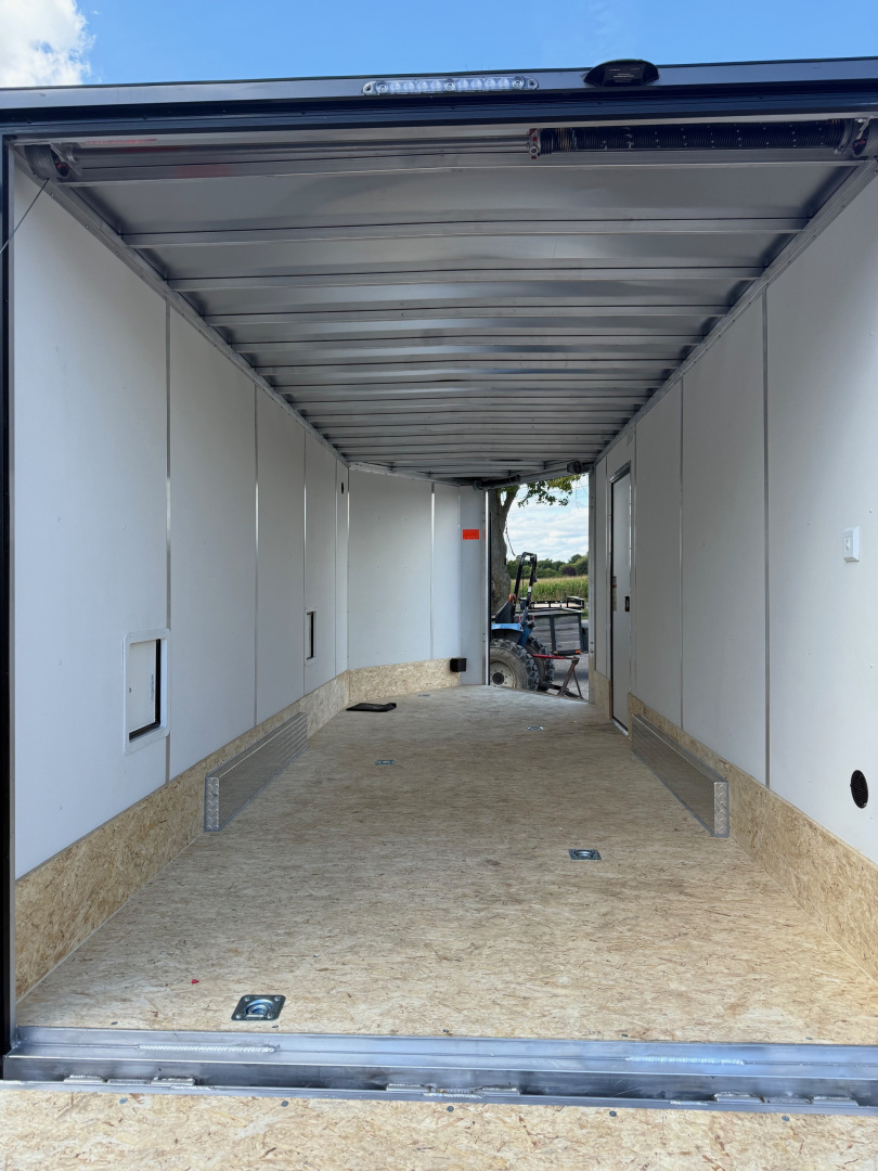 New 2026 7.5 x 23 All Aluminum Enclosed 3 Place Lightning Snowmobile Trailer with 7ft interior