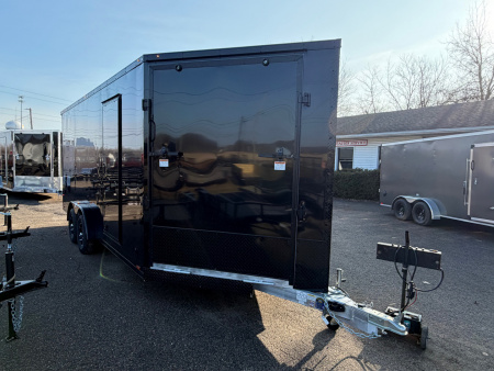 New 2026 7.5 x 23 All Aluminum Enclosed 3 Place Lightning Snowmobile Trailer with 7ft interior