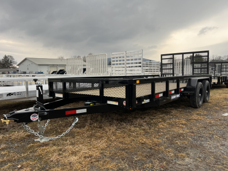 New 2026 Sure-Trac 7X18 10K Mesh Side Landscape Utility Trailer