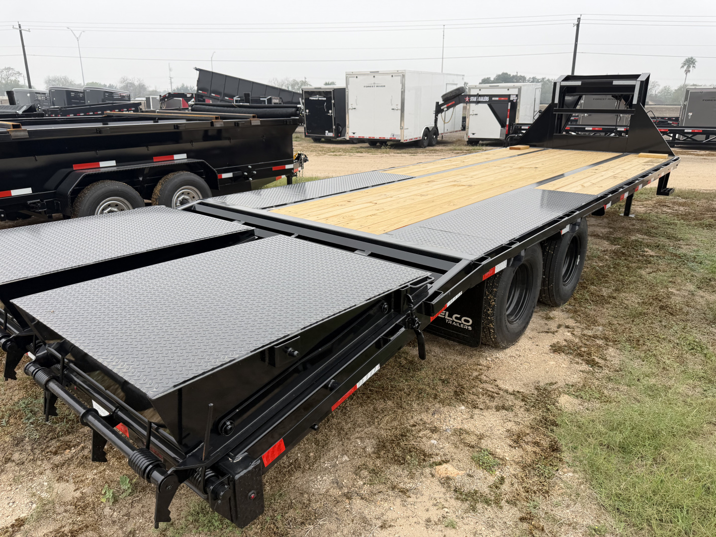New 2026 Delco Trailers 102x25ft Flatbed Trailer 24k