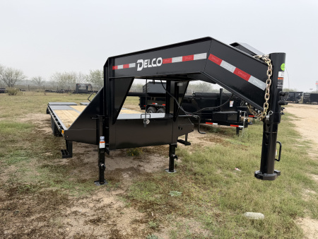 New 2026 Delco Trailers 102x25ft Flatbed Trailer 24k