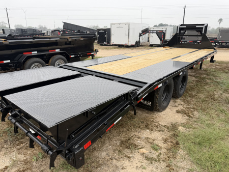 New 2026 Delco Trailers 102x25ft Flatbed Trailer 24k