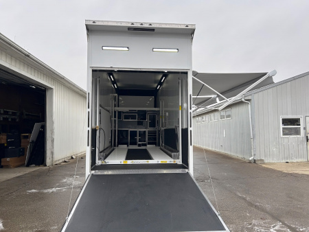 New 2026 Haulmark 28 FT EDGE ALUMINUM STACKER TRAILER W/ ESCAPE DOOR AND AWNINGS