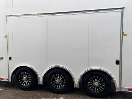 New 2026 Haulmark 28 FT EDGE ALUMINUM STACKER TRAILER W/ ESCAPE DOOR AND AWNINGS