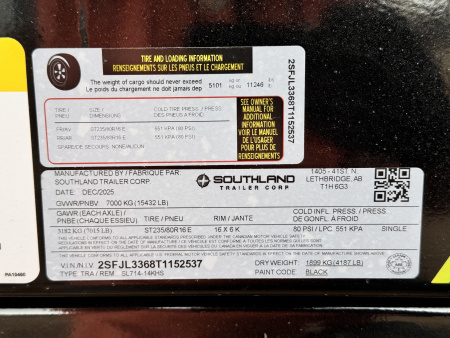 New 2026 Southland Trailers 7-14-4H Dump 7K Axles