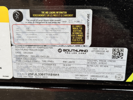 New 2026 Southland Trailers 7-14-4H Dump 7K Axles