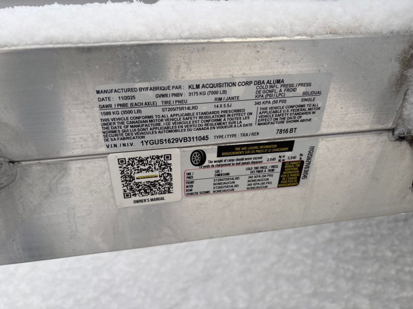 New 2027 Aluma 7816TA-EL-BT-RTD Utility Trailer