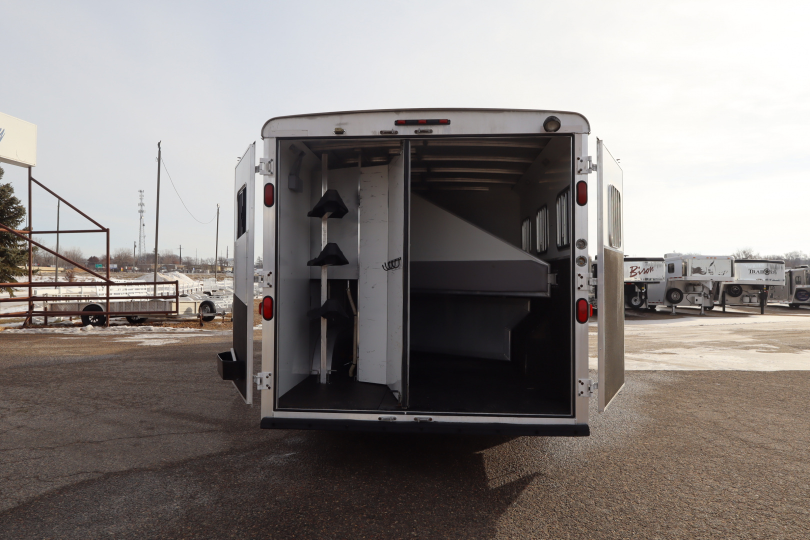 Used 2013 Bison Trailers 3 Place LQ W/Slide-out Horse Trailer