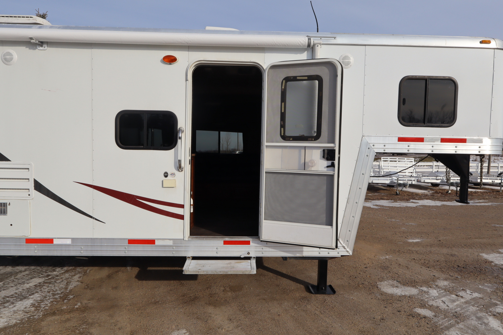 Used 2013 Bison Trailers 3 Place LQ W/Slide-out Horse Trailer