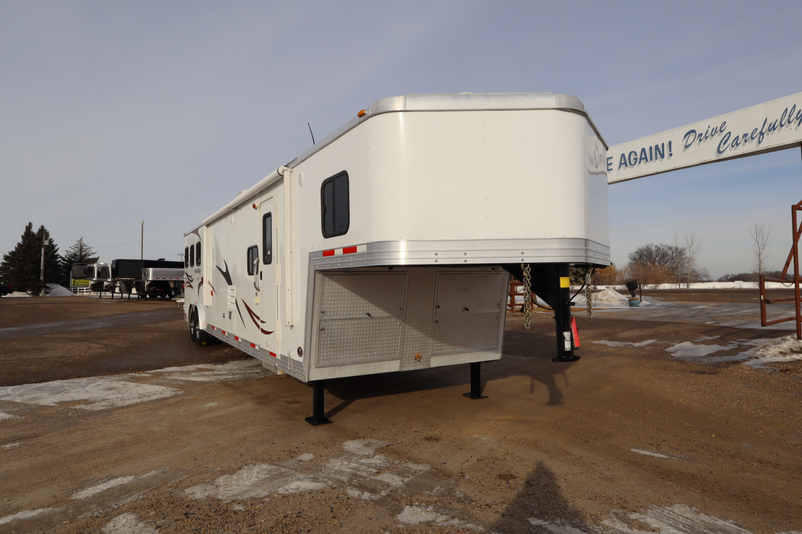 Used 2013 Bison Trailers 3 Place LQ W/Slide-out Horse Trailer