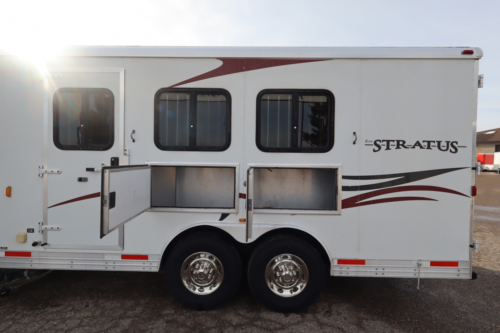 Used 2013 Bison Trailers 3 Place LQ W/Slide-out Horse Trailer
