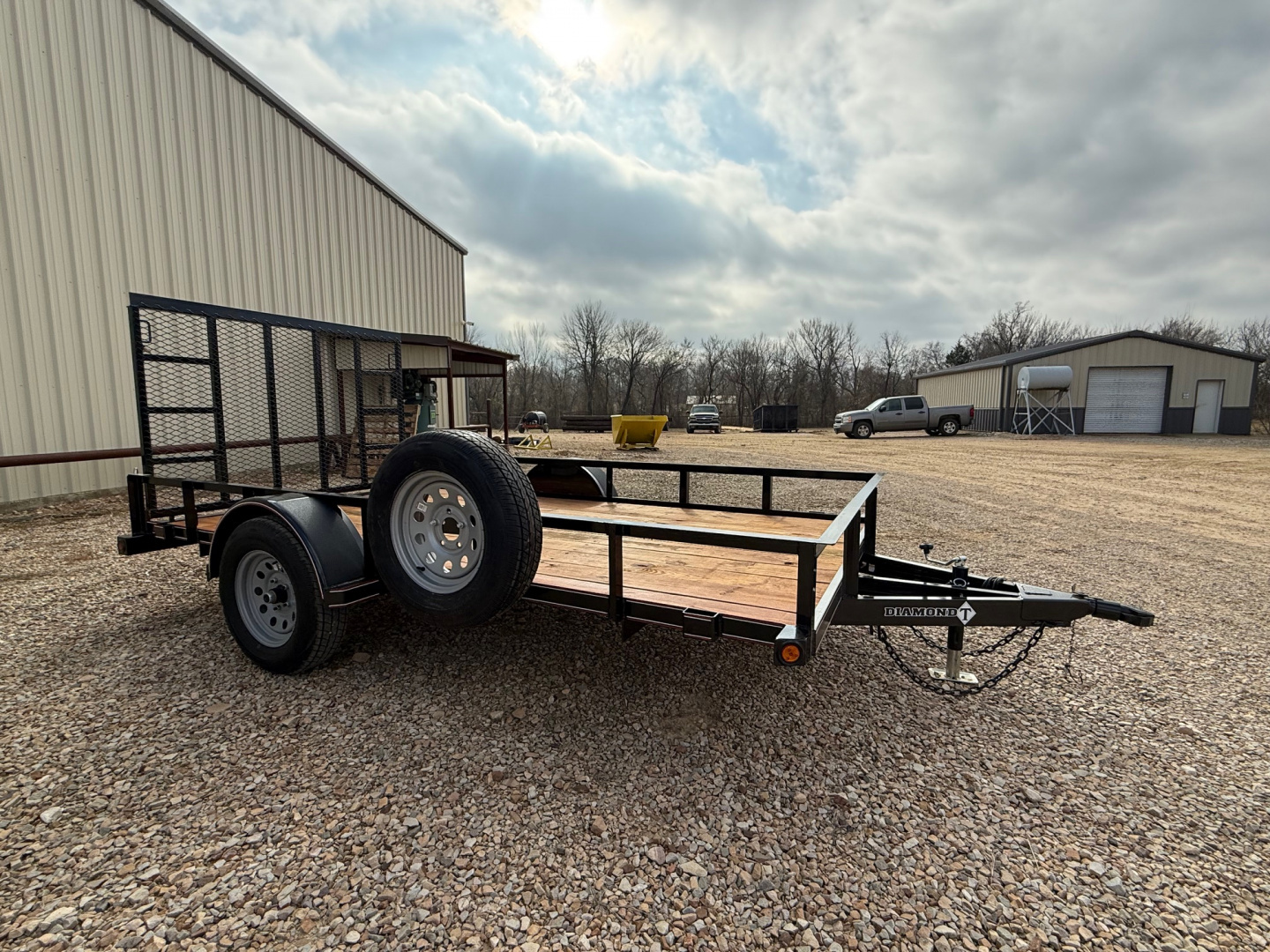 New 2026 Diamond T 77 in x 12 ft Single Axle, Rear Ramp Gate, Spare Tire