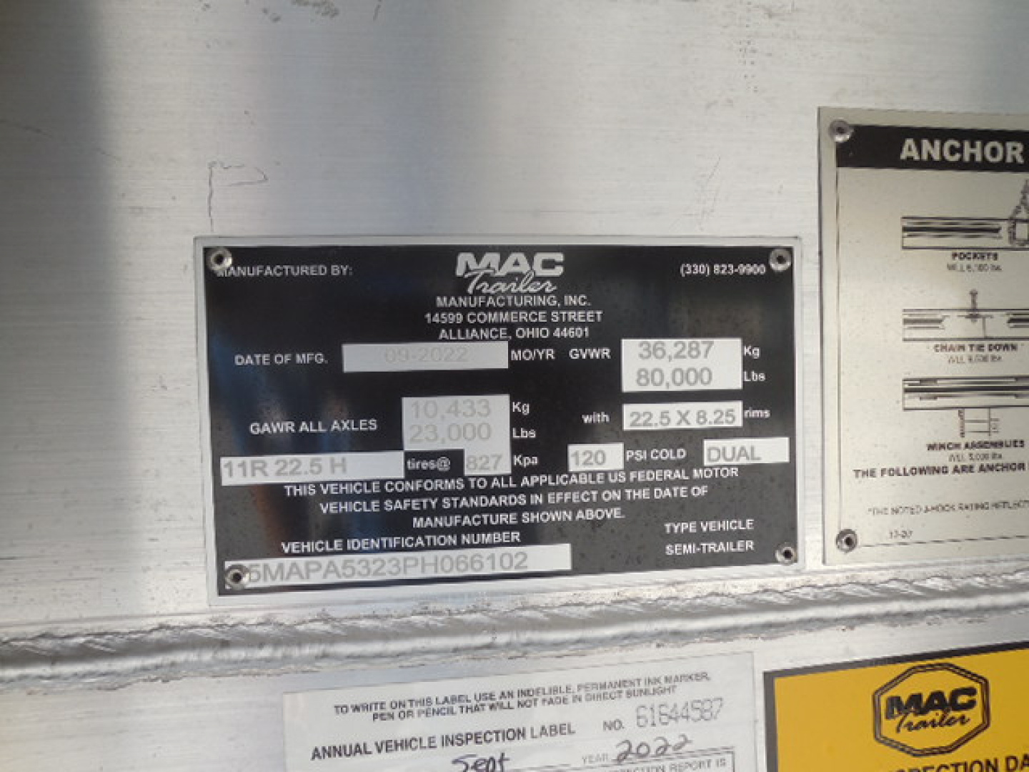 Used $1250/Month 2024 MAC 53' Flatbed Trailer w/ Toolbox