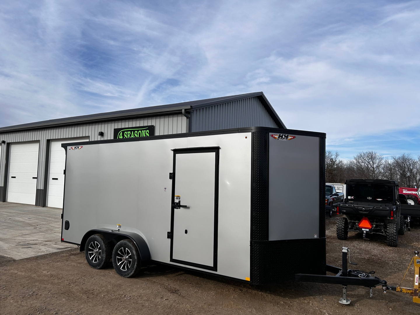 New 2026 H&H Trailers 7X16 7' INTERIOR RAMP DOOR Cargo / Enclosed Trailer