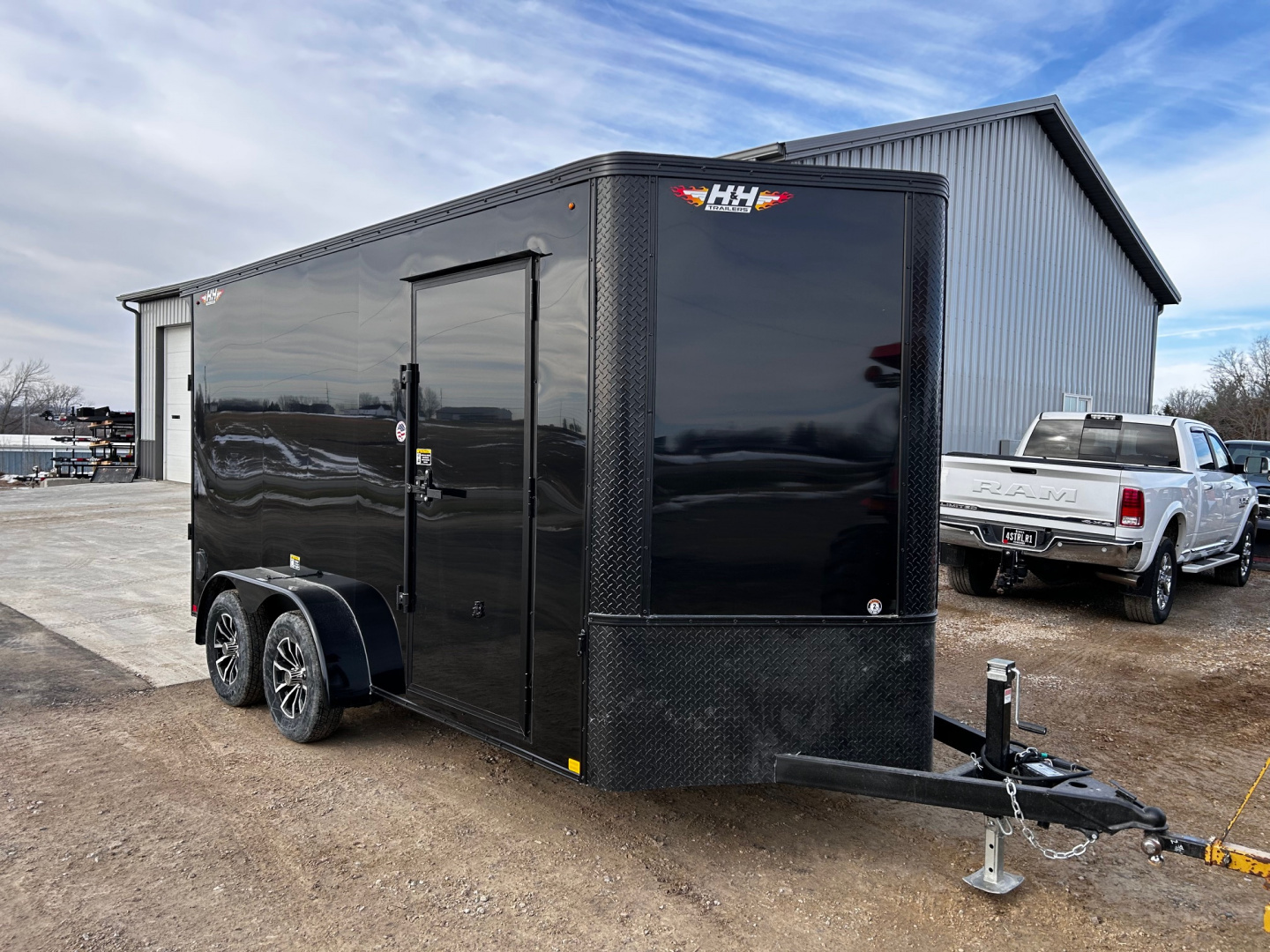 New 2026 H&H Trailers 7X14 7' INTERIOR RAMP DOOR Cargo / Enclosed Trailer