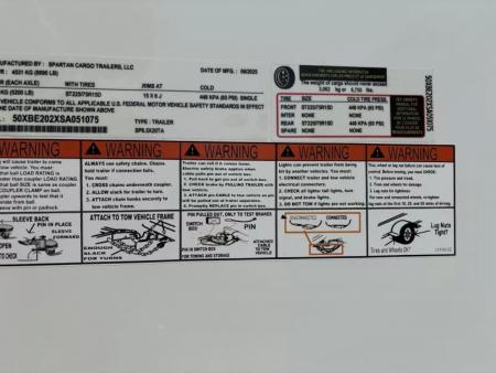 New 2025 Spartan Cargo Trailers SP8.5X20TA2 Cargo / Enclosed Trailer