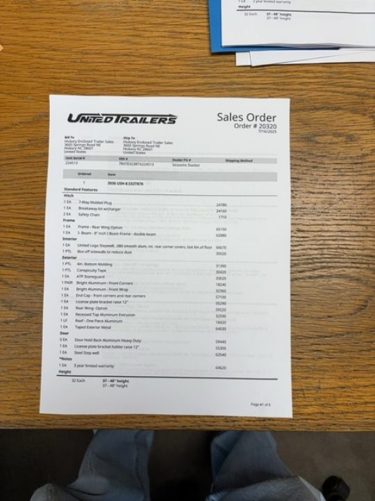 New 2025 United Trailers USH-8.526TR80 Stacker