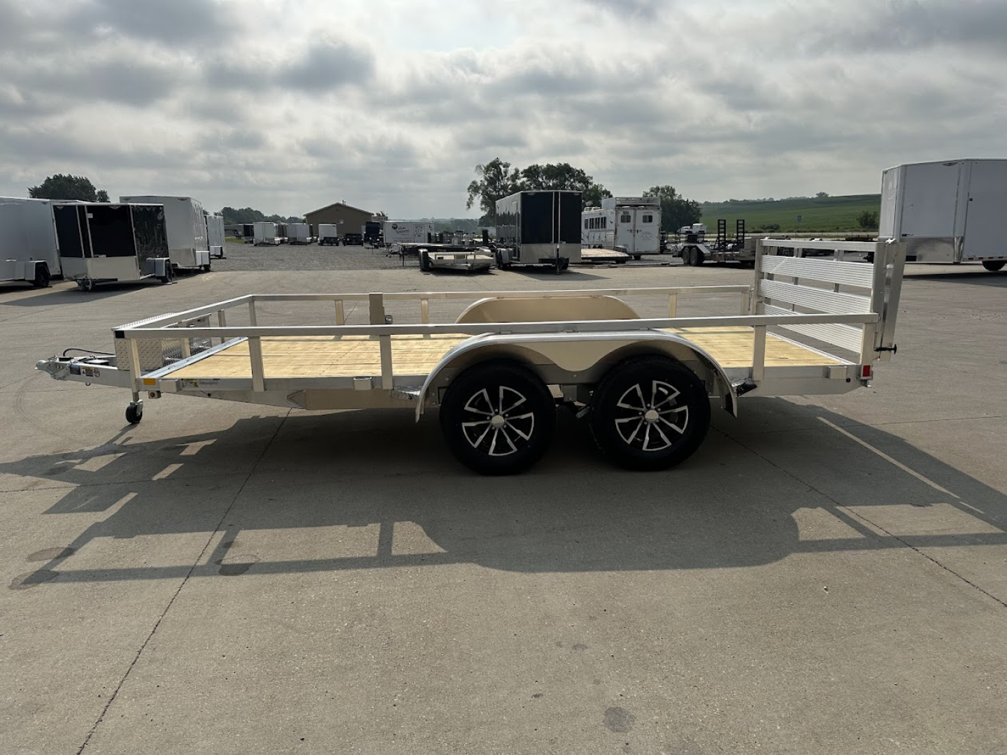 New 2026 H&H Aluminum 82"x14' 7k Rail Side Utility Trailer